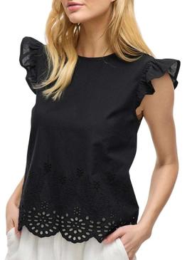 Blusa Vila Vihortensa preta para mulher.