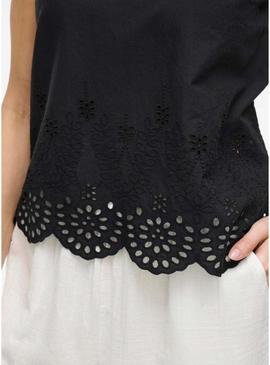 Blusa Vila Vihortensa preta para mulher.