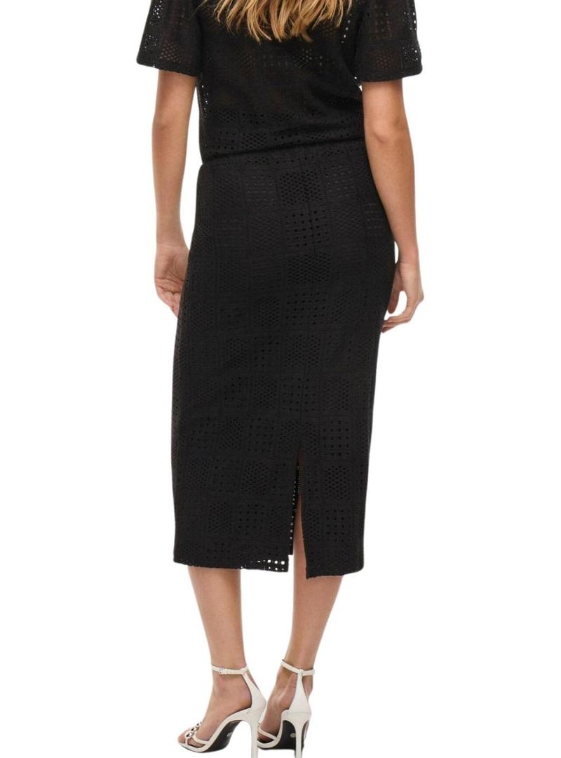 Saia Vila Vinovira midi preta para mulher.