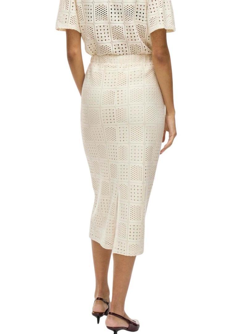 Saia Vila Vinovira midi bege para mulher.