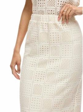 Saia Vila Vinovira midi bege para mulher.