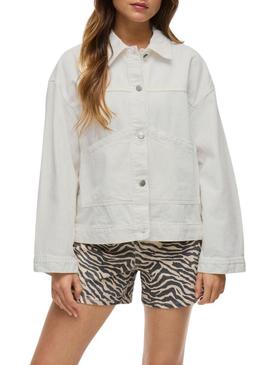 Jaqueta jeans Vila Vipal branca para mulher