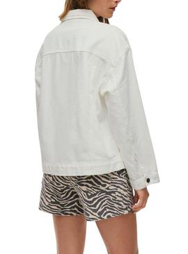 Jaqueta jeans Vila Vipal branca para mulher