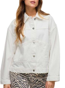 Jaqueta jeans Vila Vipal branca para mulher