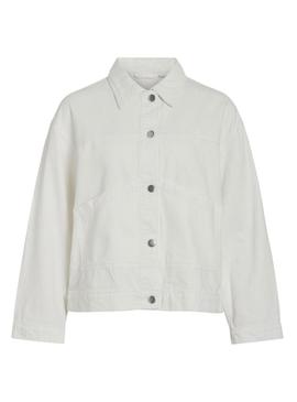 Jaqueta jeans Vila Vipal branca para mulher