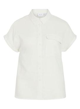 Camisa Vila Vilania manga curta branca para mulher.