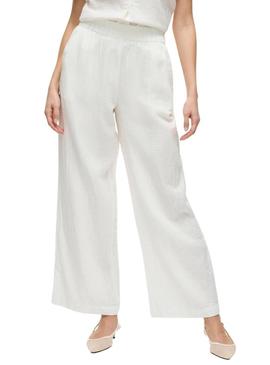 Calças Vila Vilania largas brancas para mulher.