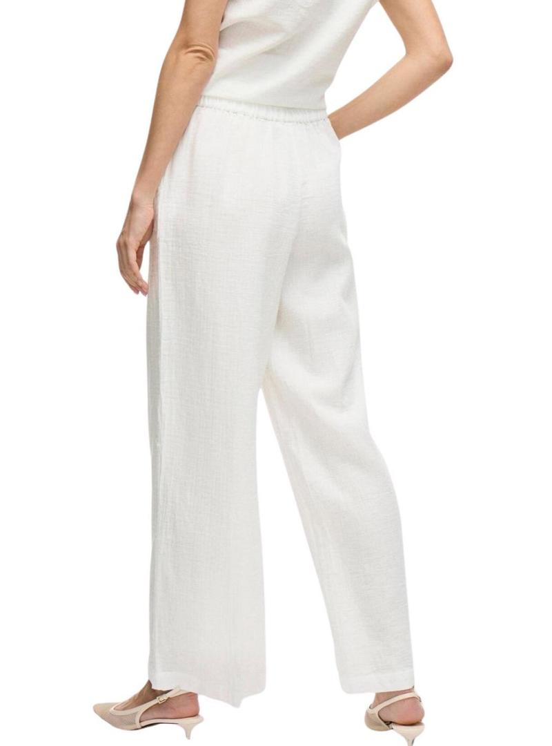 Calças Vila Vilania largas brancas para mulher.