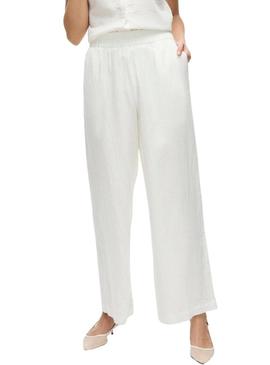 Calças Vila Vilania largas brancas para mulher.