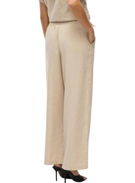 Calças  Vila largas tostadas da marca Vila Vilania para mulher.