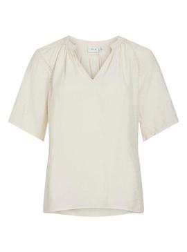 Blusa Vila Vilisbeth bege para mulher