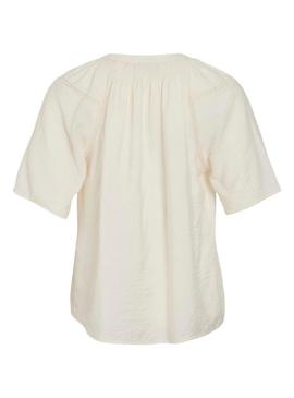 Blusa Vila Vilisbeth bege para mulher