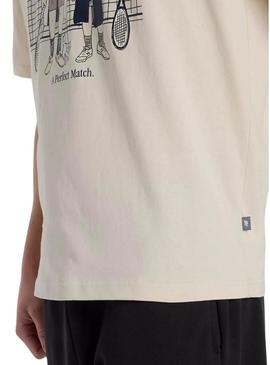 Camiseta New Balance A Perfect Match bege para homem.