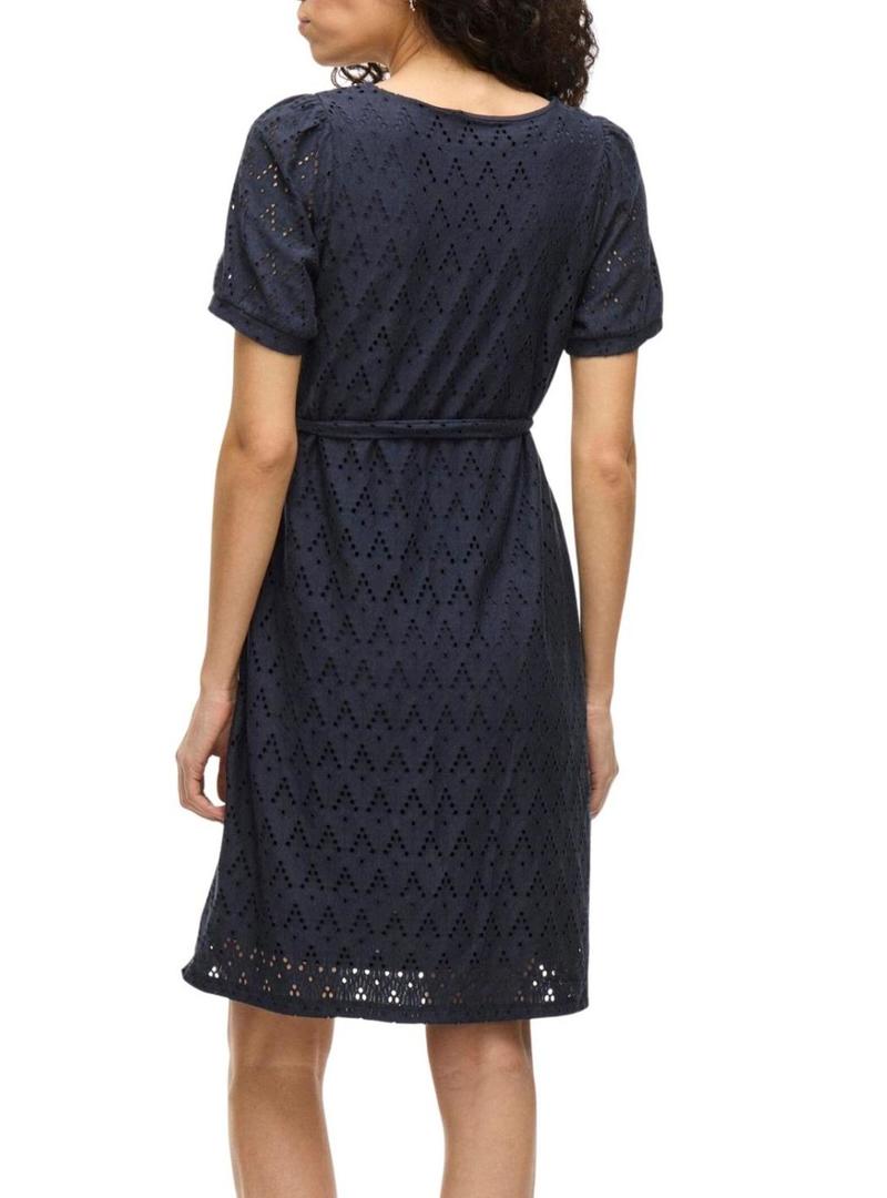 Vestido Vila Viamalina azul marinho para mulher