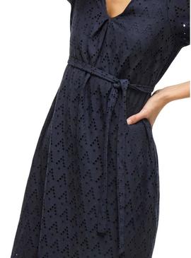 Vestido Vila Viamalina azul marinho para mulher