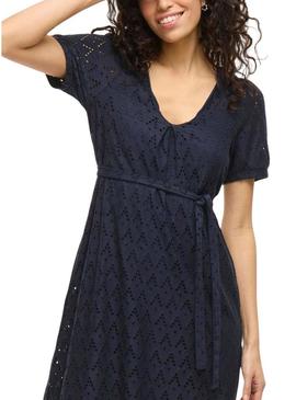 Vestido Vila Viamalina azul marinho para mulher