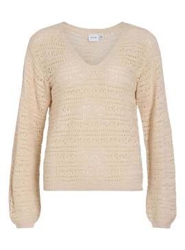 Camisola Vila Vipoca bege para mulher