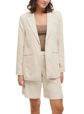 Blazer Vila Viflea bege para mulher