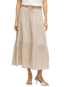 Saia Vila Vilania bege para mulher