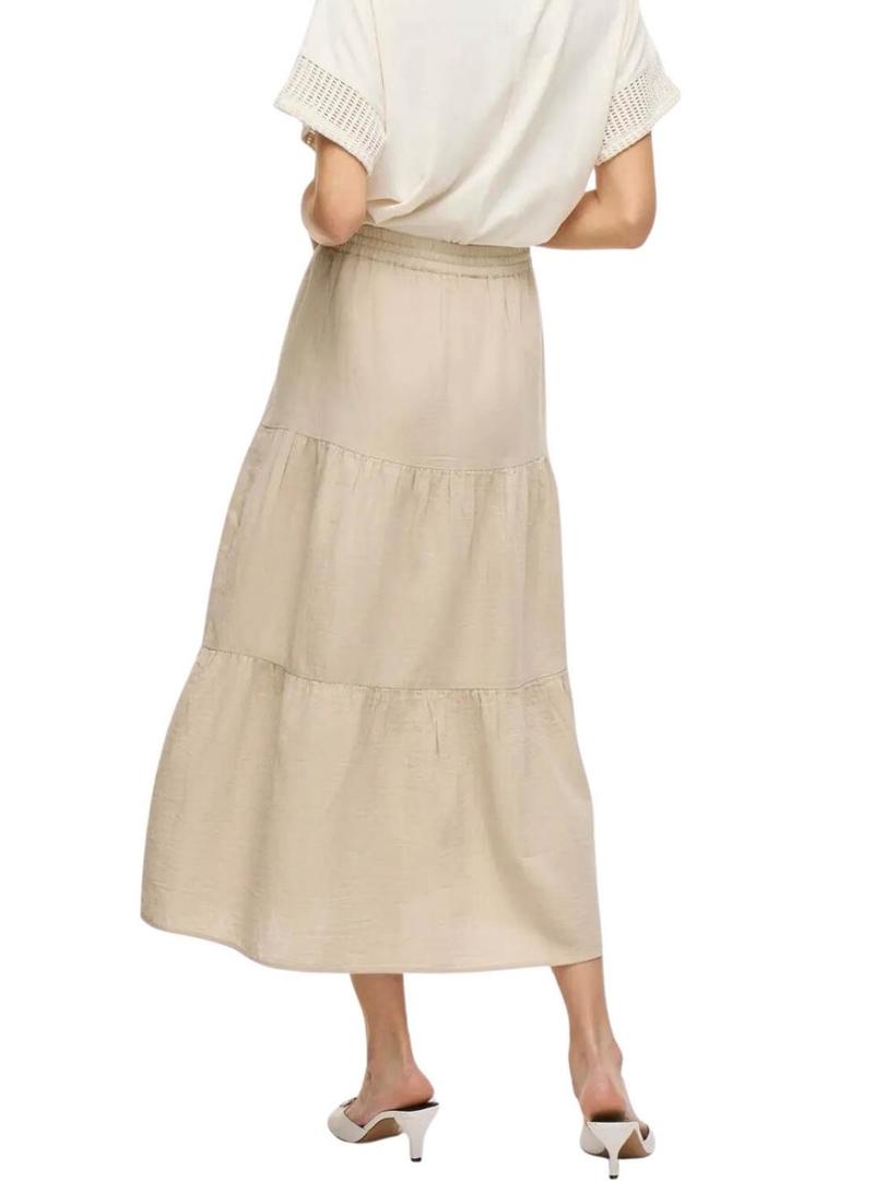 Saia Vila Vilania bege para mulher