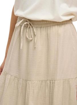 Saia Vila Vilania bege para mulher