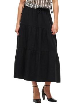 Saia Vila Vilania preta para mulher.