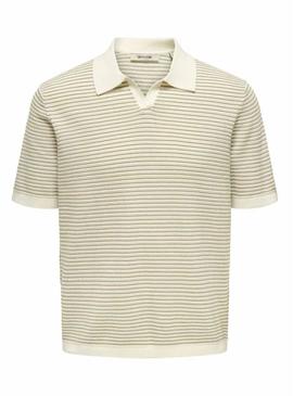 Polo Only and Sons Kian bege para homem.
