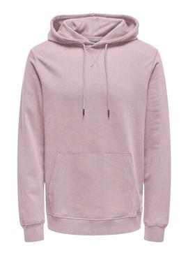 Moleton Only and Sons David roxo para homens.