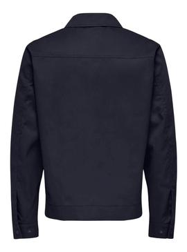 Jaqueta Only and Sons Ralph azul marinho para homem.