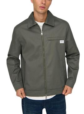 Jaqueta Only and Sons Ralph verde para homem