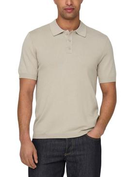 Polo Only and Sons Wyler bege para homem