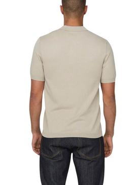Polo Only and Sons Wyler bege para homem