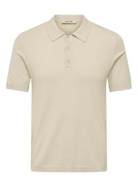 Polo Only and Sons Wyler bege para homem