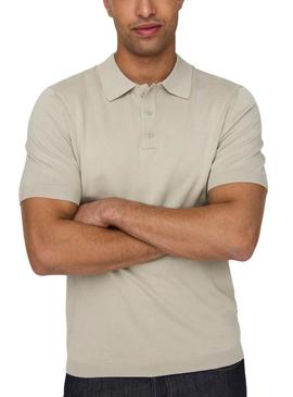 Polo Only and Sons Wyler bege para homem