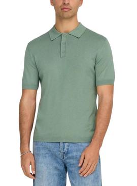 Polo Only and Sons Wyler verde para homem.