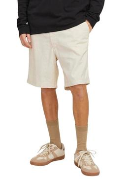 Bermudas Jack and Jones Jaiden bege para homem.