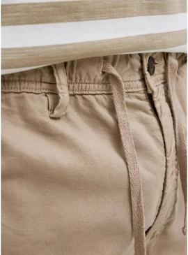 Bermudas Jack and Jones Jaiden beige para homem.