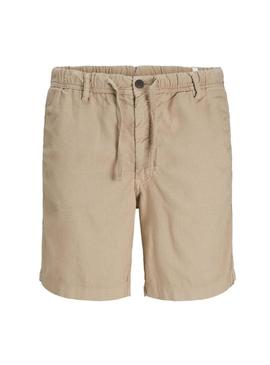 Bermudas Jack and Jones Jaiden beige para homem.
