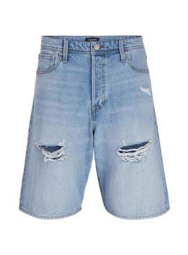 Bermudas Jack and Jones Alex denim azul para homem.