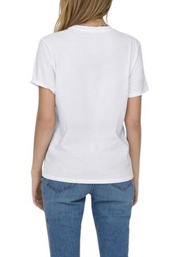 Camiseta Only Lucia tigre branco para mulher