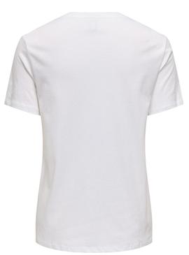 Camiseta Only Lucia tigre branco para mulher