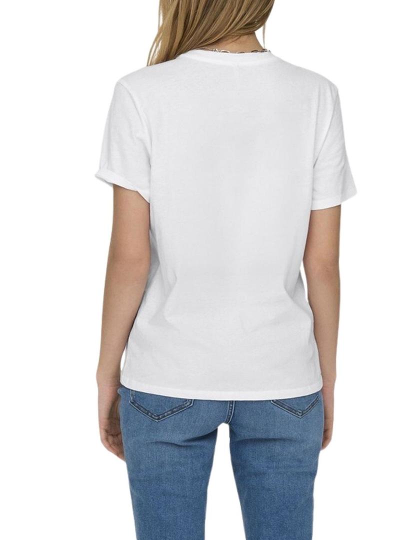 Camisa Only Lucia branco leopardo para mulher.