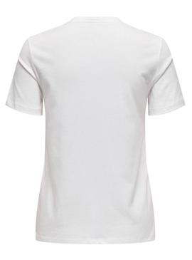 Camisa Only Lucia branco leopardo para mulher.