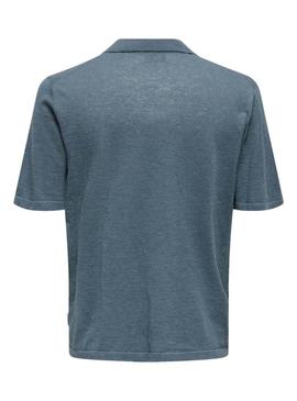 Polo Only and Sons George azul para homem