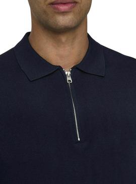 Camisa de polo azul marino Only and Sons Wyler para homem.