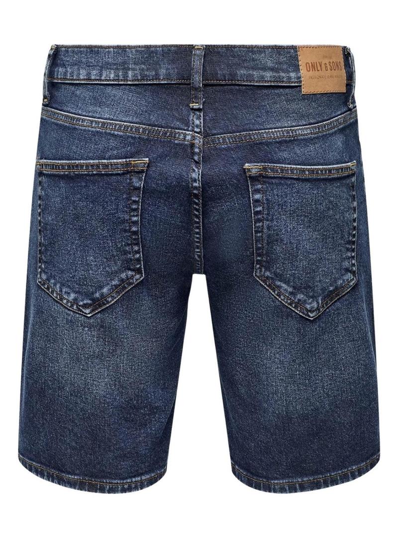  Bermudas Only and Sons Weft denim escuro para homem.