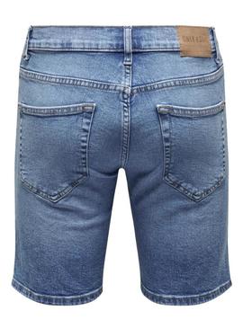 Bermudas Only and Sons Weft denim médio para homem