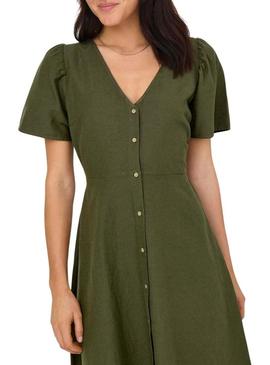 Vestido Only Vita verde para mulher.