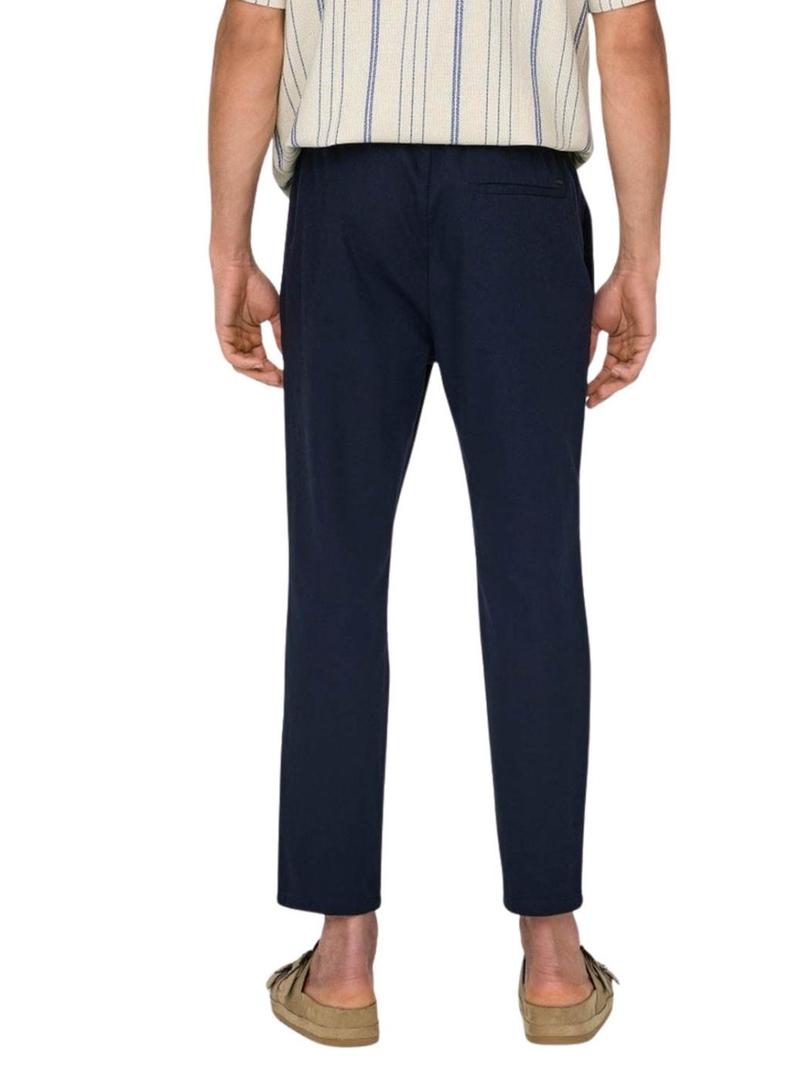 Calça Only and Sons Linus azul marinho para homem