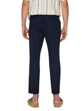 Calça Only and Sons Linus azul marinho para homem